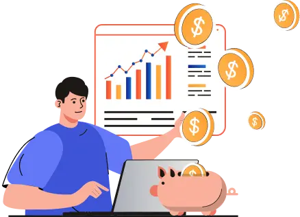 Hombre muestra en el gráfico